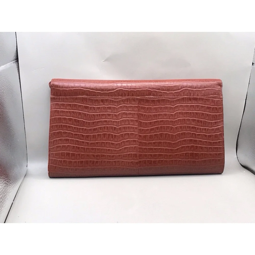 Clutch‎ Red Alligator Crocodile Genuine Leather Purse Bag 80's